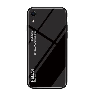 Verlopende kleur glas Case voor iPhone XR (zwart)