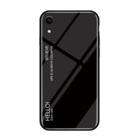 Verlopende kleur glas Case voor iPhone XR (zwart)
