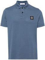 Stone Island polo en coton à patch Compass - Bleu - thumbnail