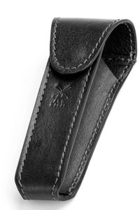 Muhle reisetui voor safety razor zwart leder