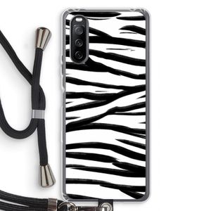 Zebra pattern: Sony Sony Xperia 10 III Transparant Hoesje met koord