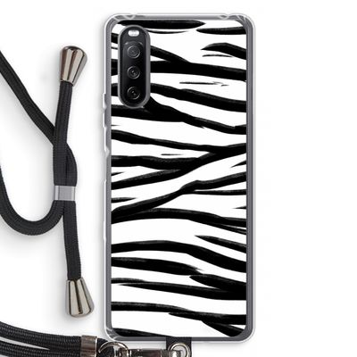 Zebra pattern: Sony Sony Xperia 10 III Transparant Hoesje met koord