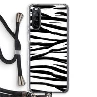 Zebra pattern: Sony Sony Xperia 10 III Transparant Hoesje met koord