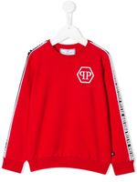 Philipp Plein Junior sweat à bandes logos - Rouge - thumbnail