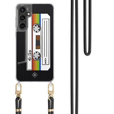Samsung Galaxy S24 FE hoesje met zwart koord - Cassette mixtape