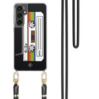 Samsung Galaxy S24 FE hoesje met zwart koord - Cassette mixtape Samsung Galaxy S24 FE hoesje met zwart koord - Cassette mixtape