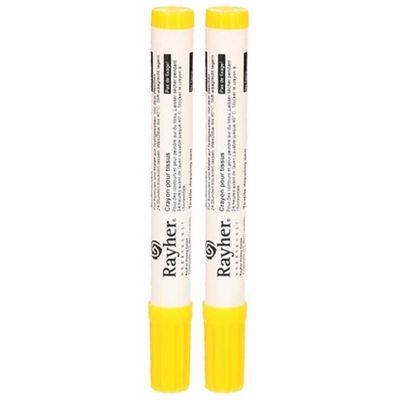 2x stuks gele textielstift met dikke punt