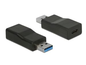 DeLOCK 65696 tussenstuk voor kabels USB 3.1 Gen 2 Type-A USB 3.1 Gen 2 Type-C Zwart