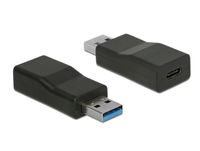 DeLOCK 65696 tussenstuk voor kabels USB 3.1 Gen 2 Type-A USB 3.1 Gen 2 Type-C Zwart