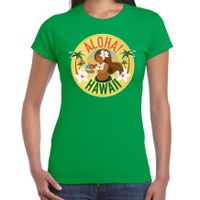 Hawaii feest t-shirt / shirt Aloha Hawaii groen voor dames - thumbnail