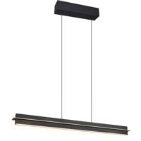 LED Hanglamp - Trion Semih - 22W - Aanpasbare Kleur - Aanraakschakelaar - Rechthoek - Mat Zwart - Metaal