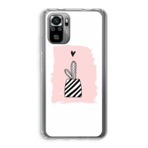 Zwart-wit cactus: Xiaomi Redmi Note 10S Transparant Hoesje