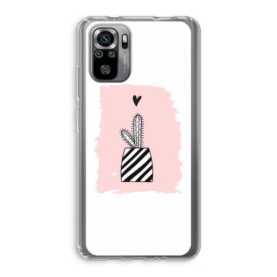 Zwart-wit cactus: Xiaomi Redmi Note 10S Transparant Hoesje