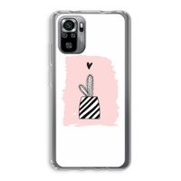 Zwart-wit cactus: Xiaomi Redmi Note 10S Transparant Hoesje
