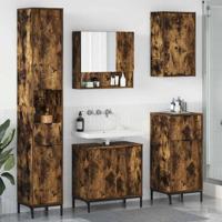 Badkamermeubelset Gerookt eiken Engineered hout, Metaal