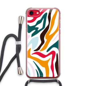 Colored Zebra: iPhone SE 2020 Transparant Hoesje met koord