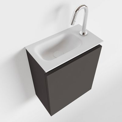 Toiletmeubel Mondiaz Ture | 40 cm | Meubelkleur Dark grey | Eden wastafel Talc Links | 1 kraangat
