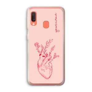 Blooming Heart: Samsung Galaxy A20e Transparant Hoesje