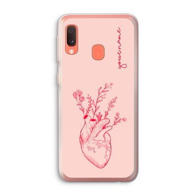 Blooming Heart: Samsung Galaxy A20e Transparant Hoesje