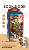 PlayfulMario 3D Booknook Edo Sakura Journey DIY Houten Bouwpakket met LED lamp 293 Onderdelen Modelbouw