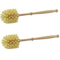 Sorx toiletborstel - 2x - hout - 36 cm - wc-borstels/toiletborstels