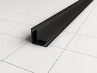 Wiesbaden Slim | hoekprofiel | 200 cm voor glaswand 8 of 10 mm| zwart mat