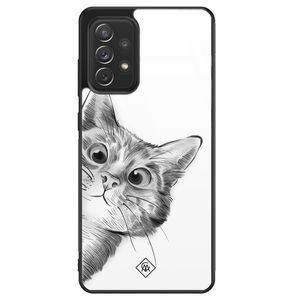 Samsung Galaxy A72 glazen hardcase - Peekaboo
