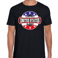 Have fear United States is here / Amerika supporter t-shirt zwart voor heren