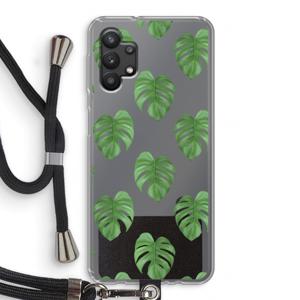 Monstera leaves: Samsung Galaxy A32 5G Transparant Hoesje met koord