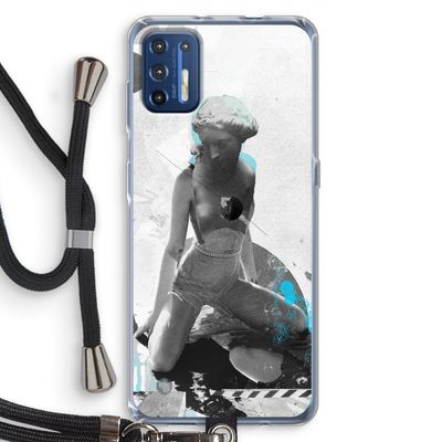 I will not feel a thing: Motorola Moto G9 Plus Transparant Hoesje met koord