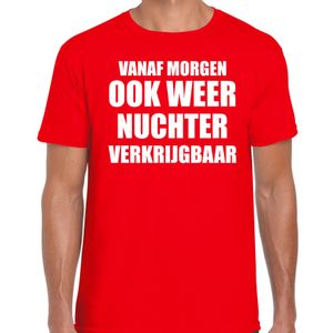 Feest t-shirt morgen nuchter verkrijgbaar rood voor heren