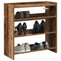 VidaXL Schoenenrek 60x25x62 cm bewerkt hout oud houtkleurig - thumbnail