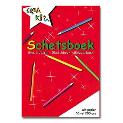 Schetsboek - 2x stuks - A5 formaat - 50 vellen - tekenboeken - wit