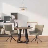 Eetkamerstoelen draaibaar 2 st fluweel lichtgrijs