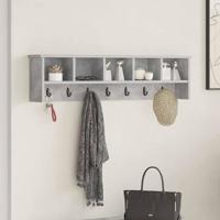 Wandgemonteerde kapstok met plank Betongrijs 100 x 16 x 26 cm