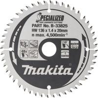 Makita B-33825 Cirkelzaagblad 136 x 20 x 1 mm Aantal tanden: 48 1 stuk(s)