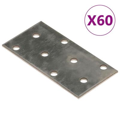 VidaXL Platen geperforeerd 60 st 2 mm 80x40 mm gegalvaniseerd staal