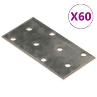 VidaXL Platen geperforeerd 60 st 2 mm 80x40 mm gegalvaniseerd staal VidaXL Platen geperforeerd 60 st 2 mm 80x40 mm gegalvaniseerd staal