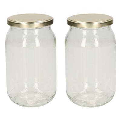 Weckpot - 2x stuks - 900 ml - inmaakpot met schroefdeksel - glas - D13 x H18 cm Weckpot - 2x stuks - 900 ml - inmaakpot met schroefdeksel - glas - D13 x H18 cm