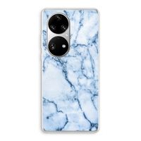 Blauw marmer: Huawei P50 Pro Transparant Hoesje