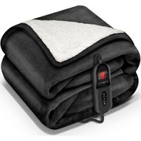 Sinnlein- Elektrische deken met automatische uitschakeling, zwart, 160x120 cm, warmtedeken met 9 temperatuurniveaus,... - thumbnail