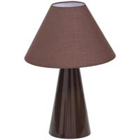 Leen Bakker - Tafellamp Meran E27 - 45x32x32 Cm - Stof/Metaal/Kunststof - Bruin