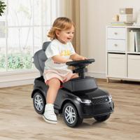 3-In-1 Duwauto voor Peuters Speelgoed om op te Rijden met Afneembare Handgreep en Veiligheidsbarrière Schuifauto met Claxon Zwart