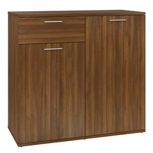 The Living Store Dressoir Hout - Bruineiken - 80 x 36 x 75 cm - Flexibel Ontwerp