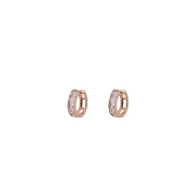 Go Dutch Label Creolen met Strass 1cm Rosé Goud