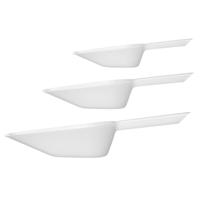Keukenhulp voedsel doseer schepjes - kunststof - 250/125/55 ml - 3 formaten mix - opstaande rand