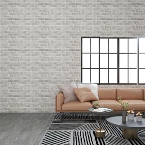 VidaXL 10 st wandpanelen 3d lichtgrijze baksteen eps
