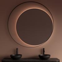 Badkamerspiegel Gliss Design Kosmos | 140 cm | Indirecte LED verlichting | Sensor bediening | Met spiegelverwarming | Mat zwart