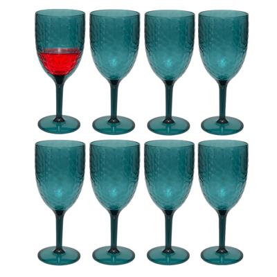 Wijnglazen Estiva - 8x - transparant - onbreekbaar kunststof - 350 ml