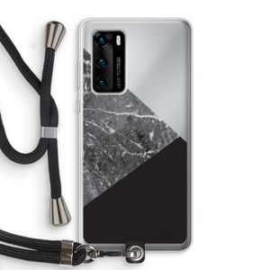 Combinatie marmer: Huawei P40 Transparant Hoesje met koord